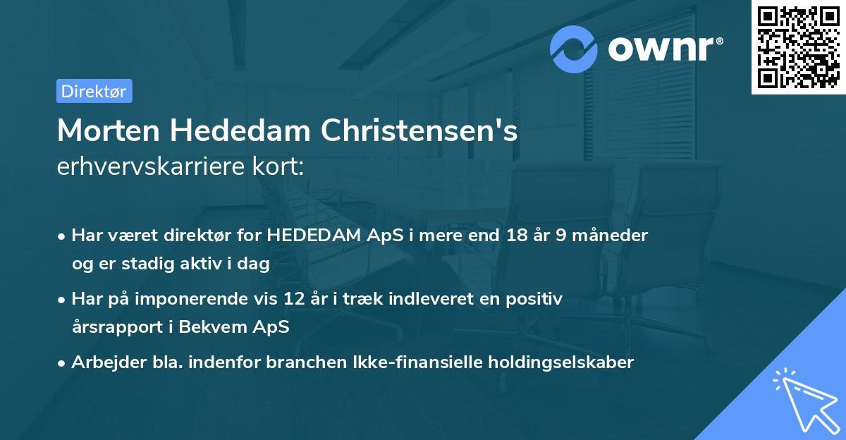 Morten Hededam Christensen's erhvervskarriere kort