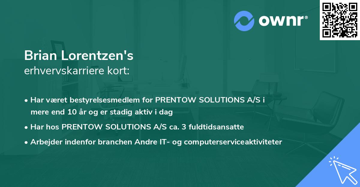 Brian Lorentzen's erhvervskarriere kort