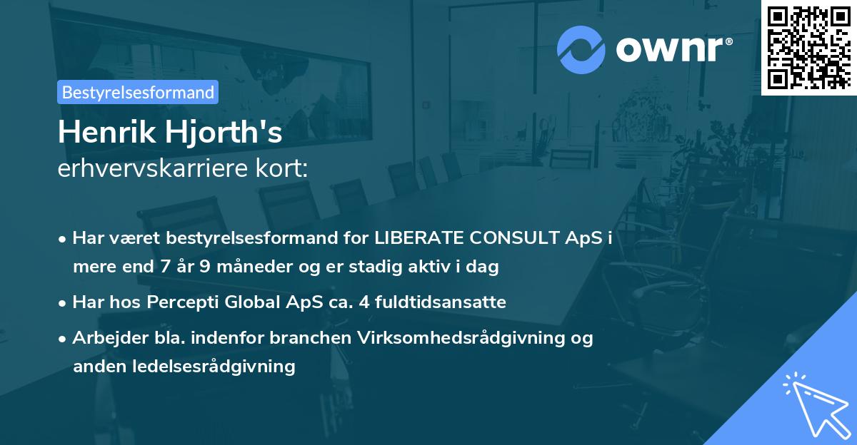 Henrik Hjorth's erhvervskarriere kort