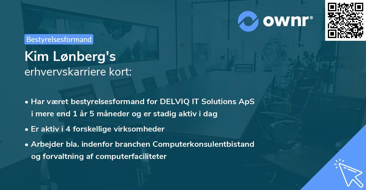 Kim Lønberg's erhvervskarriere kort