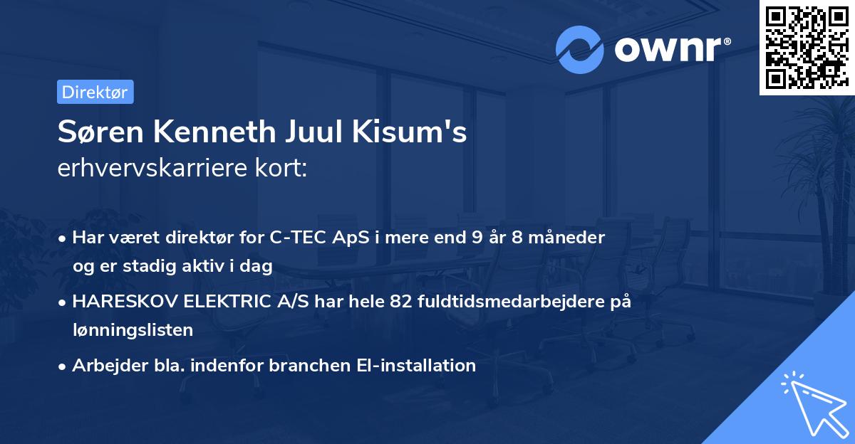 Søren Kenneth Juul Kisum's erhvervskarriere kort