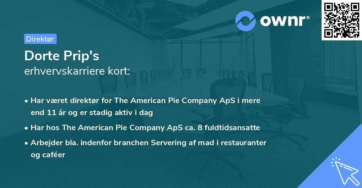 Dorte Prip's erhvervskarriere kort