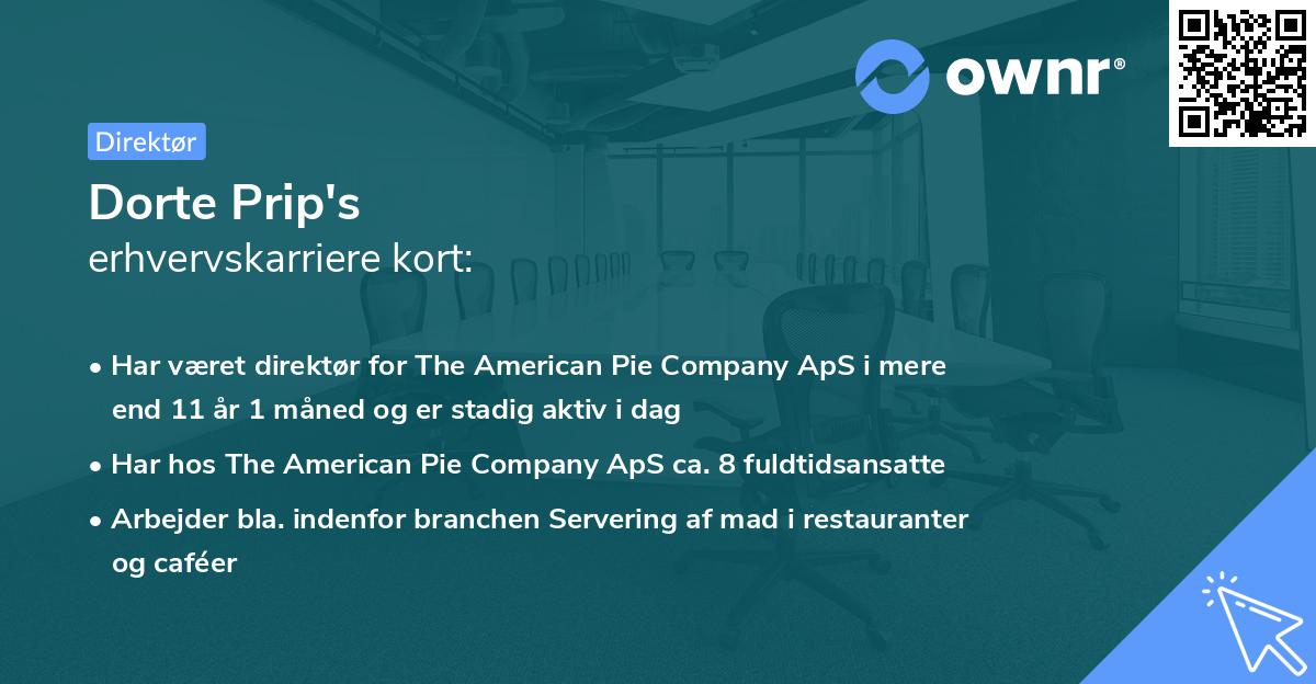 Dorte Prip's erhvervskarriere kort