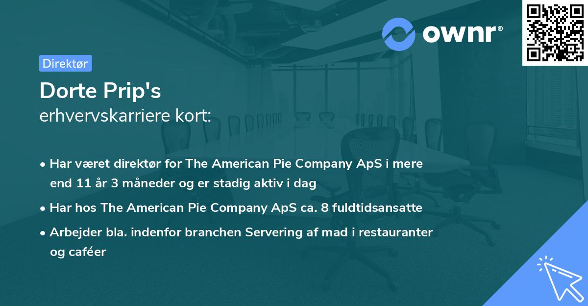 Dorte Prip's erhvervskarriere kort