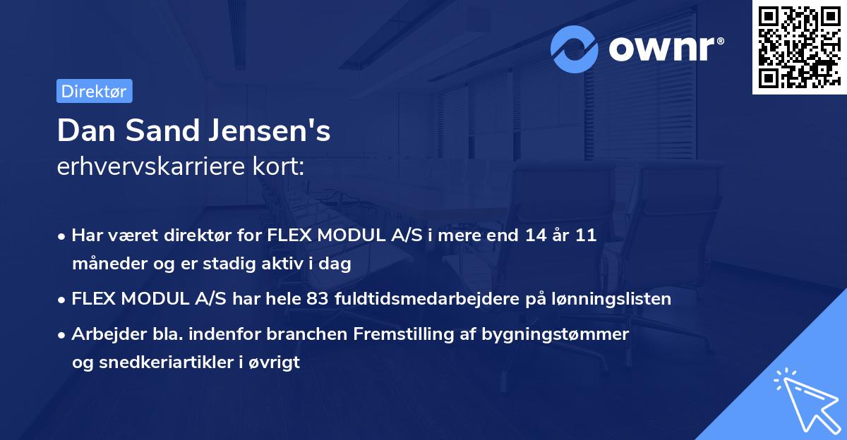 Dan Sand Jensen's erhvervskarriere kort
