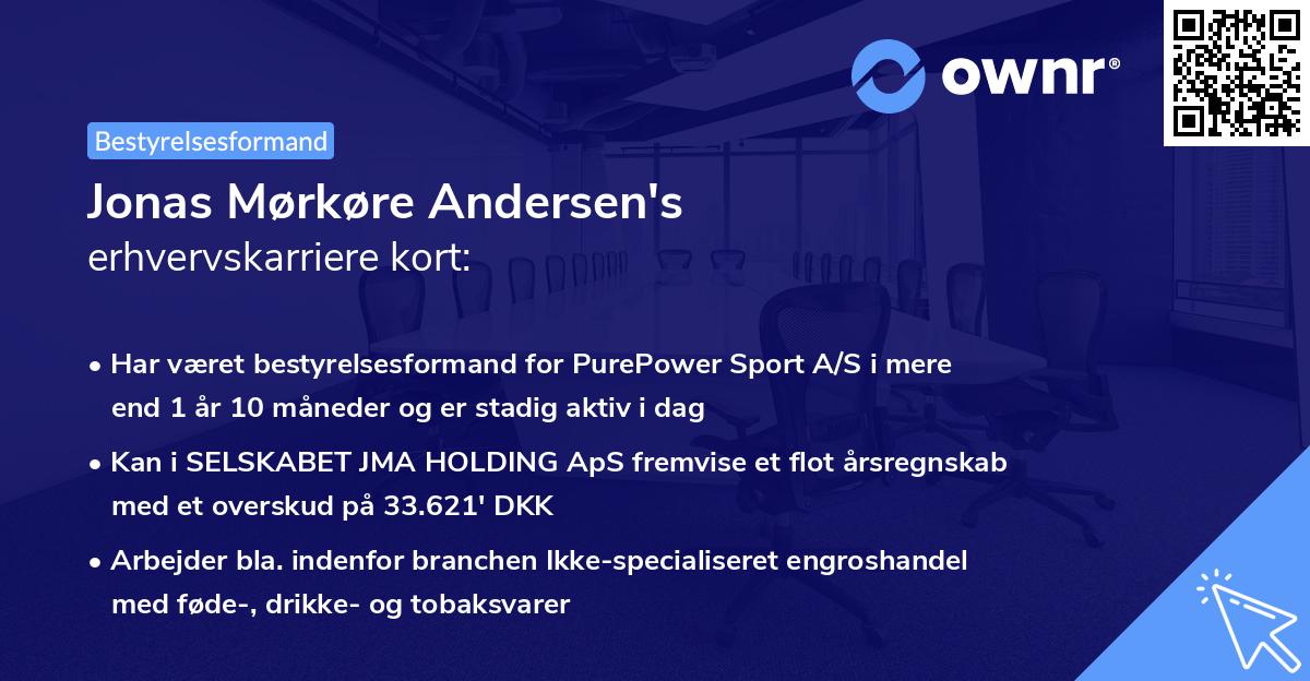 Jonas Mørkøre Andersen's erhvervskarriere kort