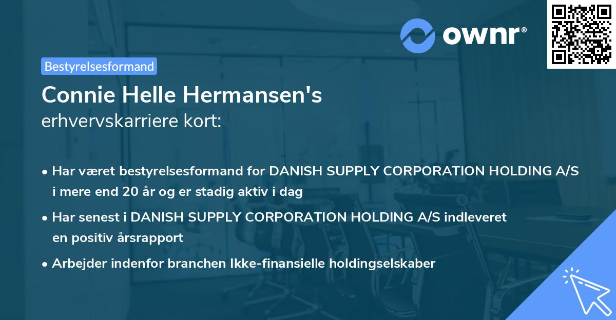 Connie Helle Hermansen's erhvervskarriere kort