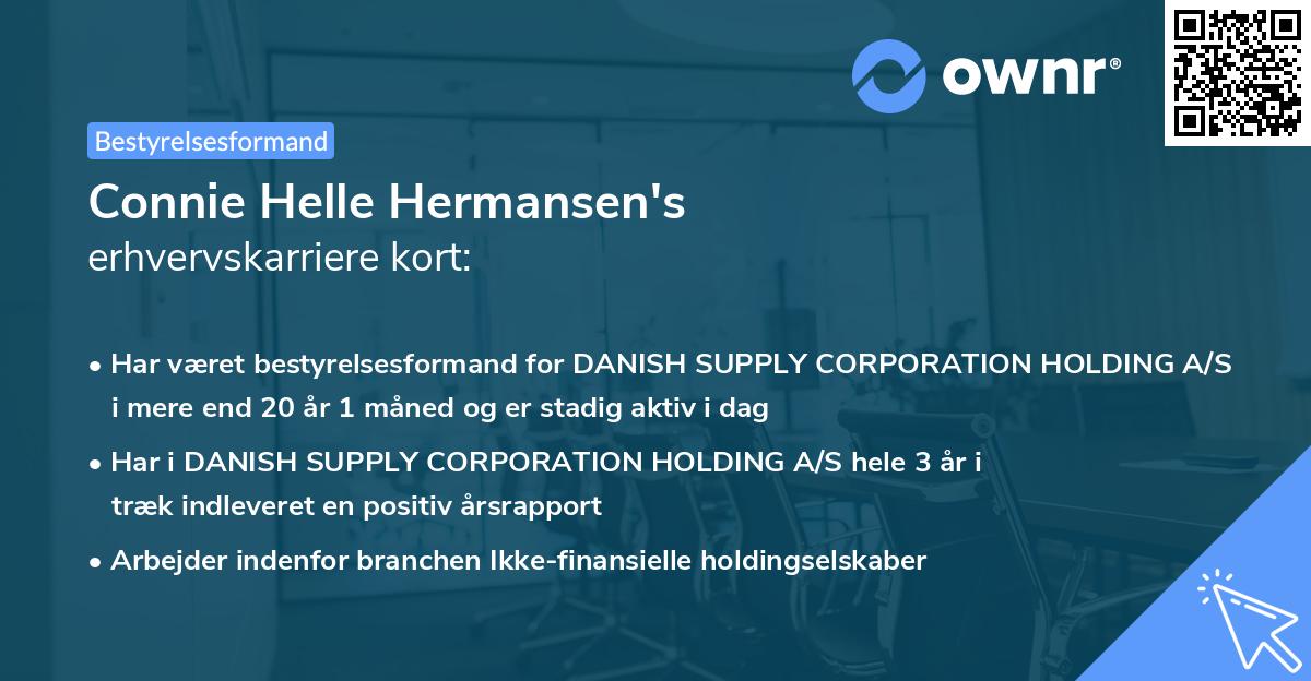 Connie Helle Hermansen's erhvervskarriere kort