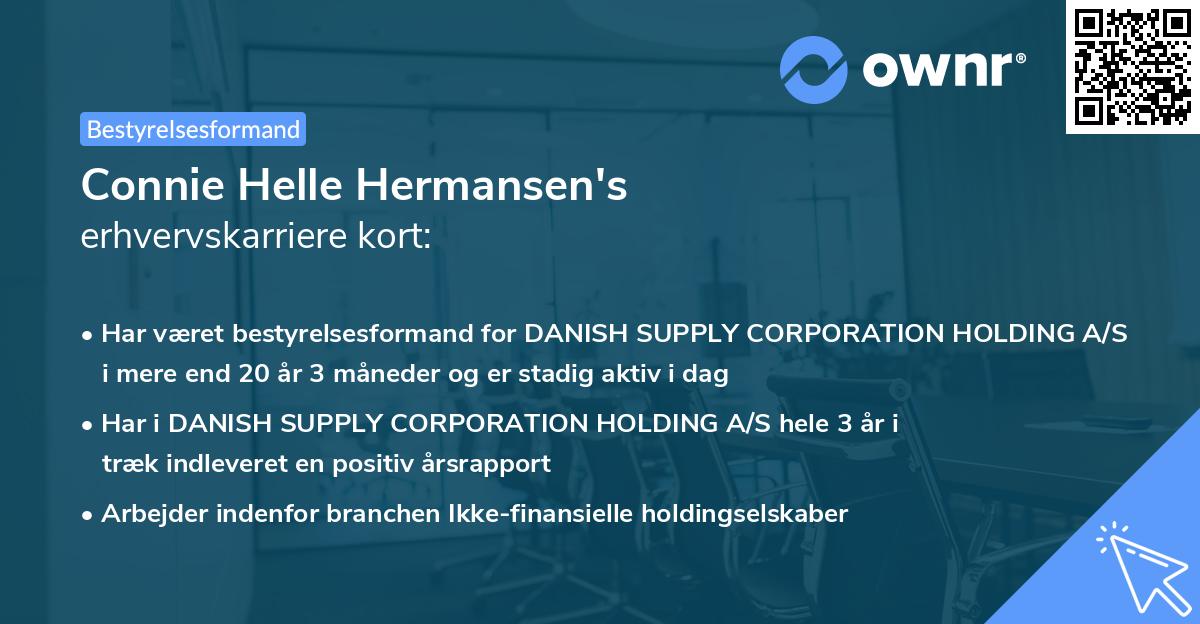 Connie Helle Hermansen's erhvervskarriere kort