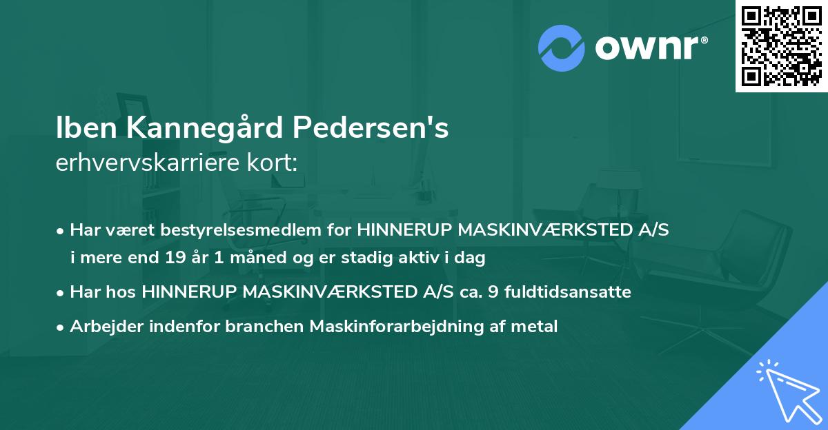 Iben Kannegård Pedersen's erhvervskarriere kort