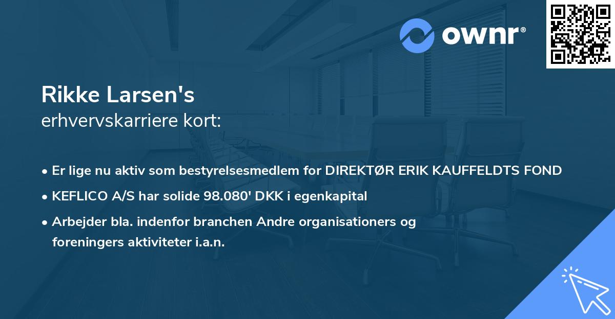 Rikke Larsen's erhvervskarriere kort