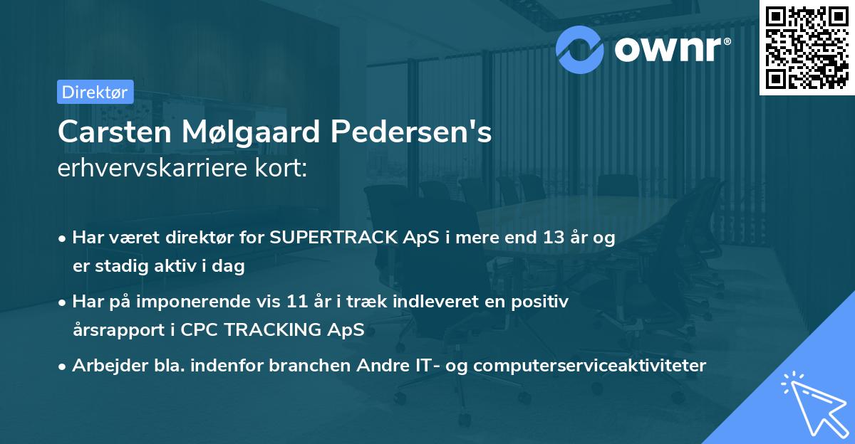 Carsten Mølgaard Pedersen's erhvervskarriere kort