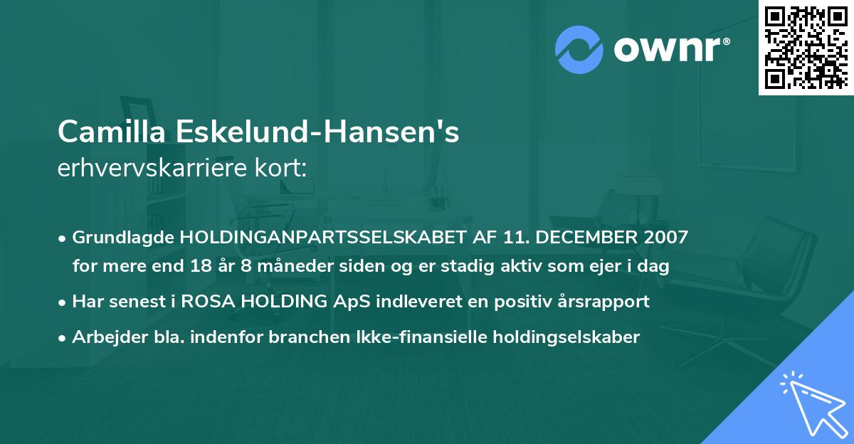 Camilla Eskelund-Hansen's erhvervskarriere kort