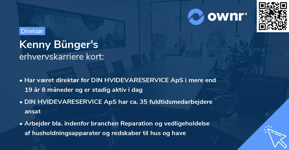 Kenny Bünger's erhvervskarriere kort