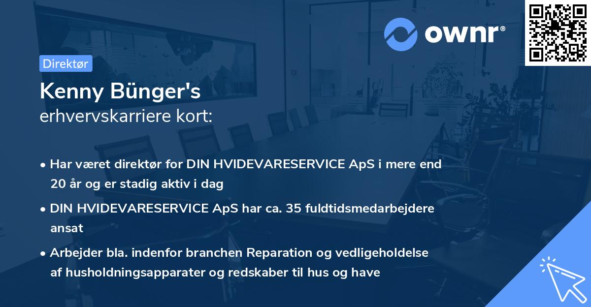 Kenny Bünger's erhvervskarriere kort