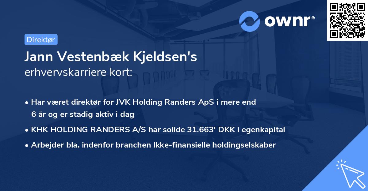 Jann Vestenbæk Kjeldsen's erhvervskarriere kort