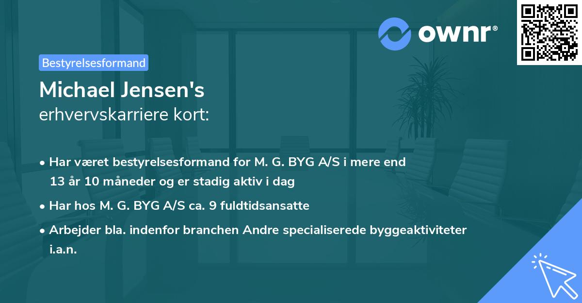 Michael Jensen's erhvervskarriere kort