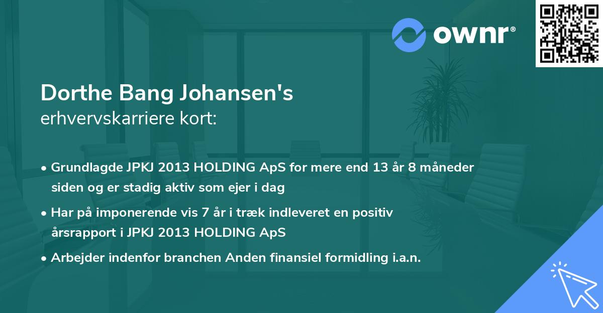 Dorthe Bang Johansen's erhvervskarriere kort