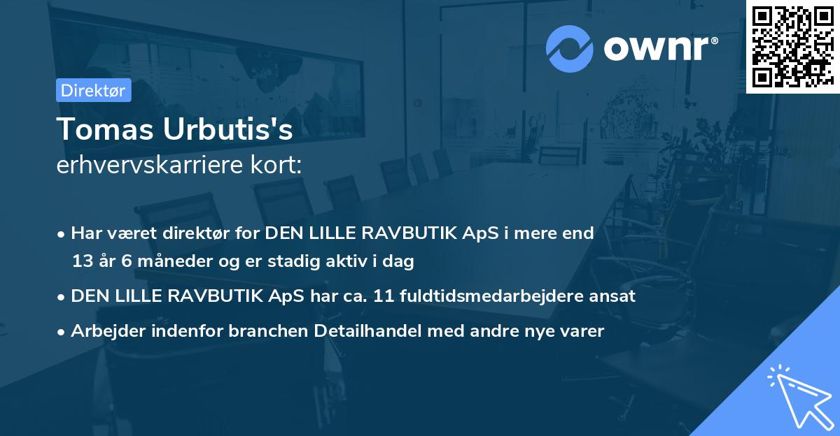 Tomas Urbutis's erhvervskarriere kort