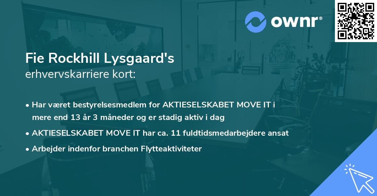 Fie Rockhill Lysgaard's erhvervskarriere kort