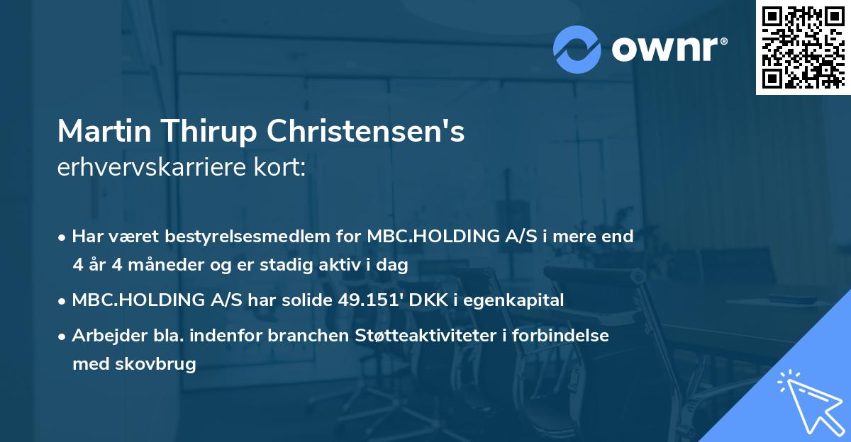 Martin Thirup Christensen's erhvervskarriere kort