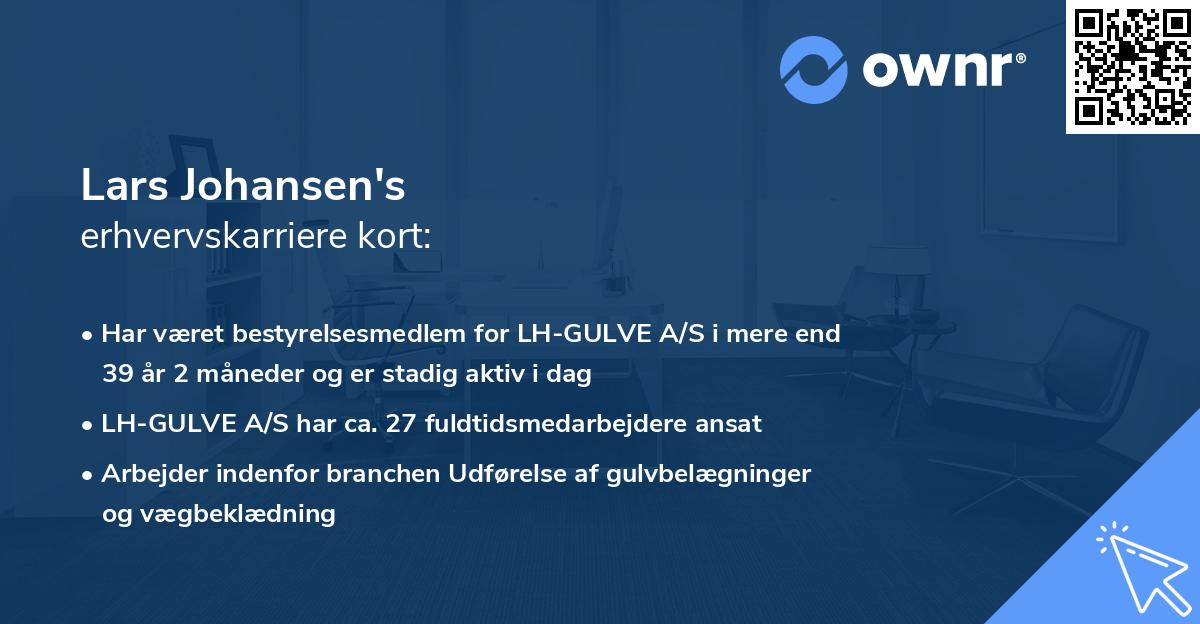 Lars Johansen's erhvervskarriere kort