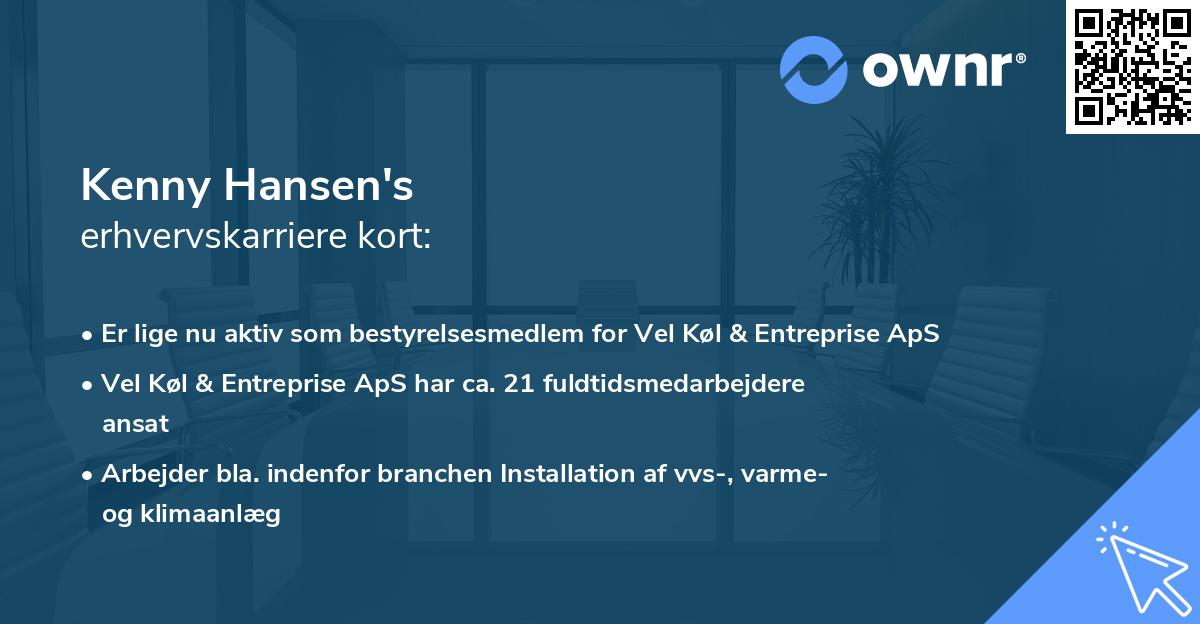 Kenny Hansen's erhvervskarriere kort