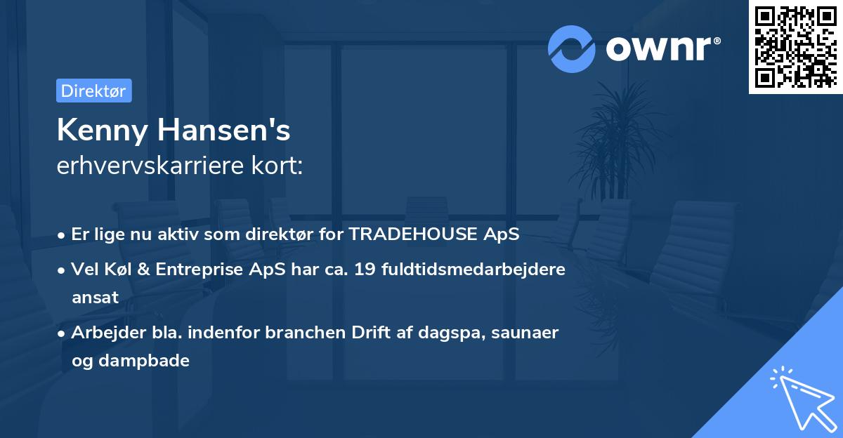 Kenny Hansen's erhvervskarriere kort