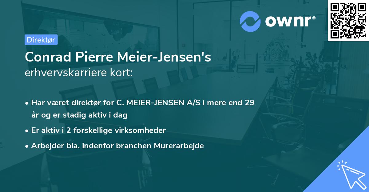 Conrad Pierre Meier-Jensen's erhvervskarriere kort