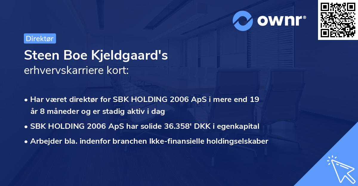 Steen Boe Kjeldgaard's erhvervskarriere kort