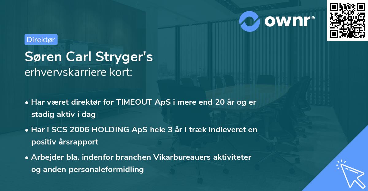 Søren Carl Stryger's erhvervskarriere kort