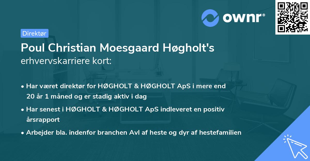 Poul Christian Moesgaard Høgholt's erhvervskarriere kort