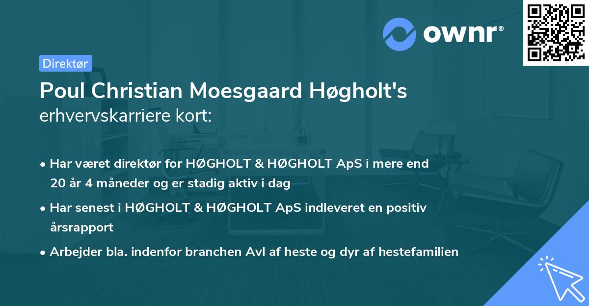 Poul Christian Moesgaard Høgholt's erhvervskarriere kort