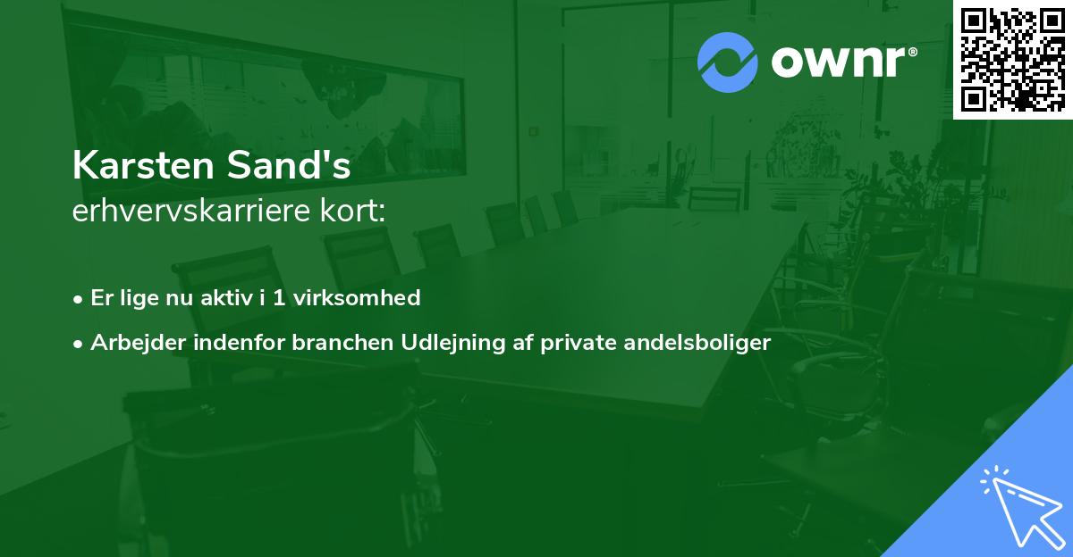 Karsten Sand's erhvervskarriere kort