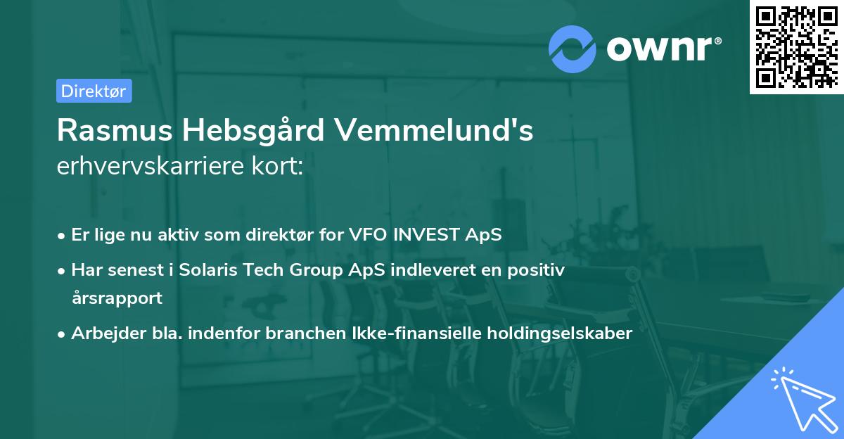 Rasmus Hebsgård Vemmelund's erhvervskarriere kort