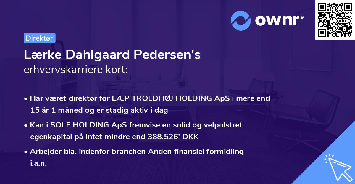 Lærke Dahlgaard Pedersen's erhvervskarriere kort