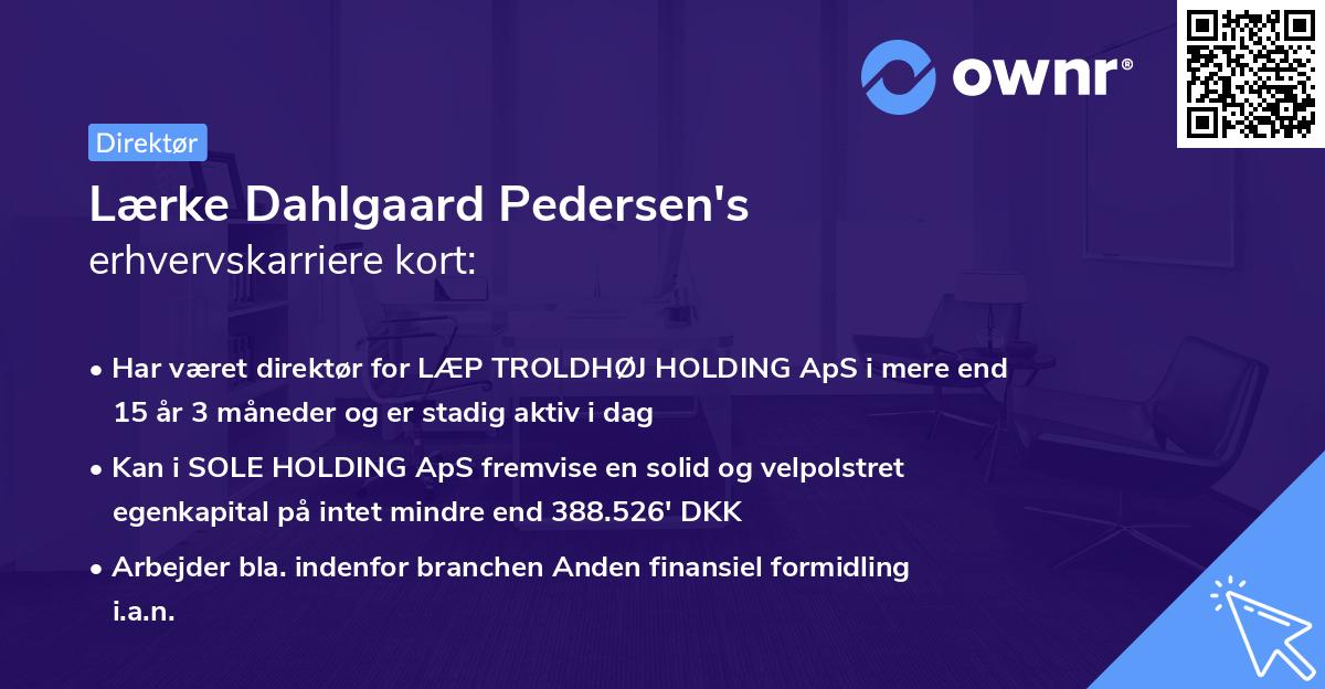 Lærke Dahlgaard Pedersen's erhvervskarriere kort