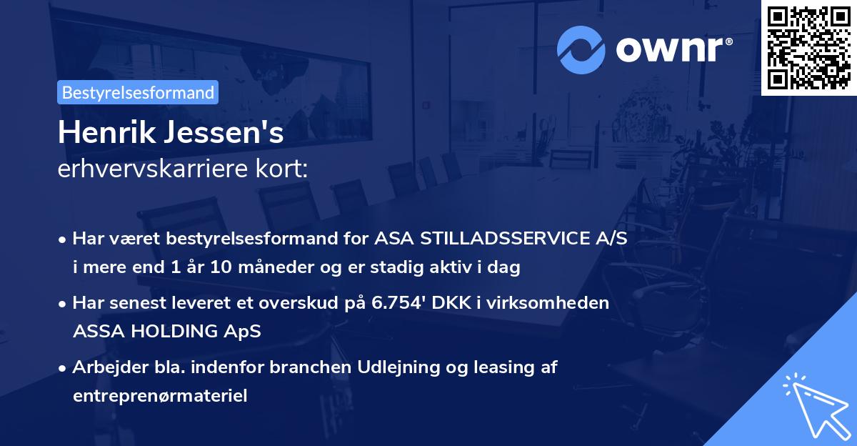 Henrik Jessen's erhvervskarriere kort