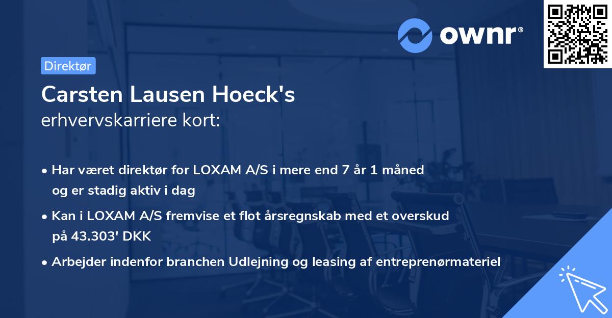 Carsten Lausen Hoeck's erhvervskarriere kort