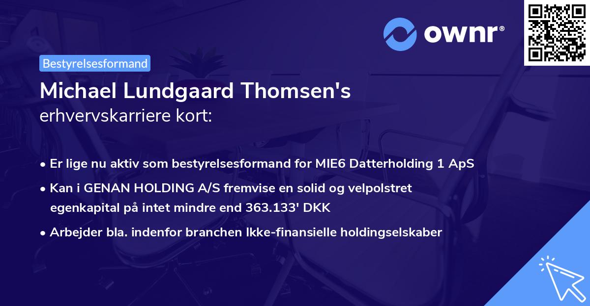 Michael Lundgaard Thomsen's erhvervskarriere kort
