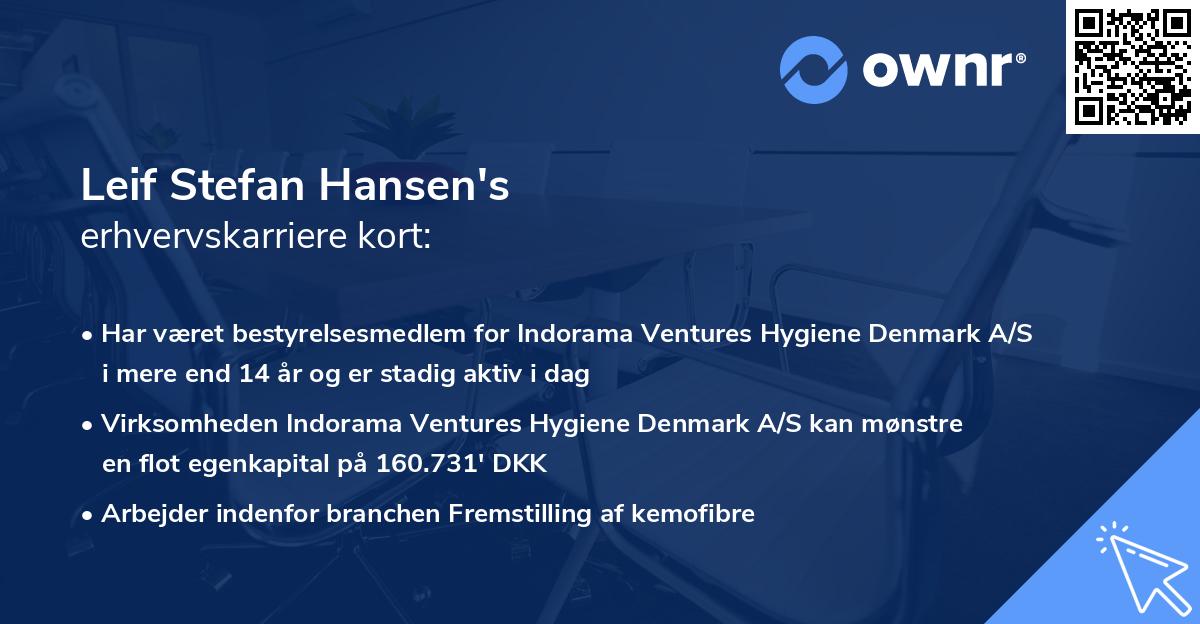 Leif Stefan Hansen's erhvervskarriere kort