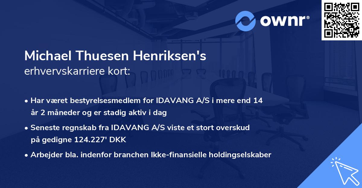 Michael Thuesen Henriksen's erhvervskarriere kort