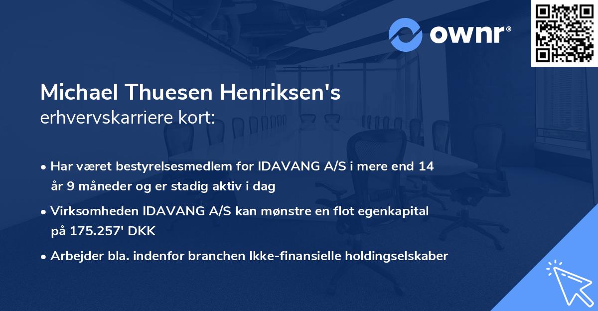 Michael Thuesen Henriksen's erhvervskarriere kort