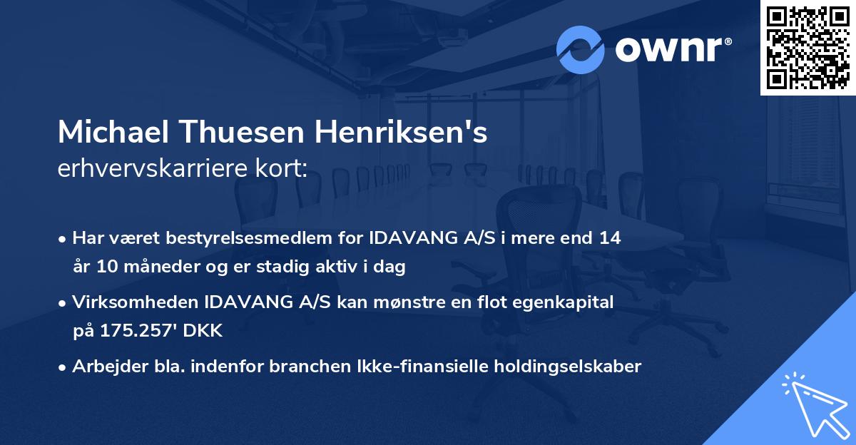 Michael Thuesen Henriksen's erhvervskarriere kort