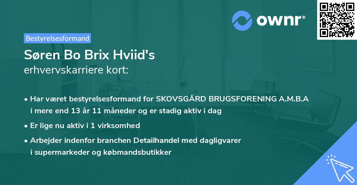 Søren Bo Brix Hviid's erhvervskarriere kort