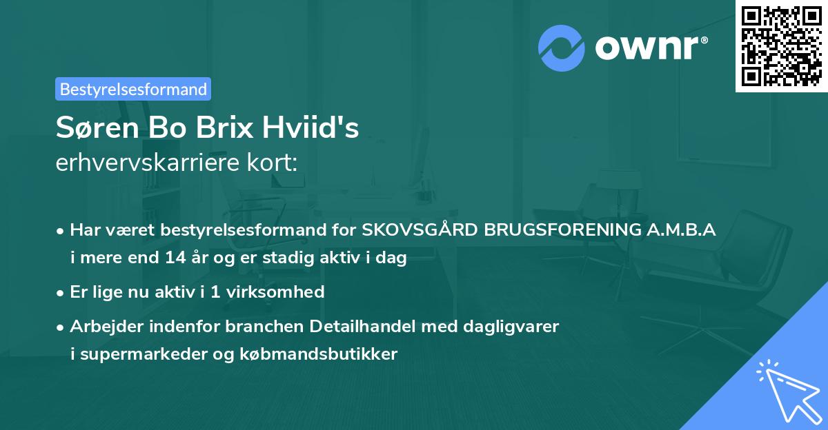 Søren Bo Brix Hviid's erhvervskarriere kort