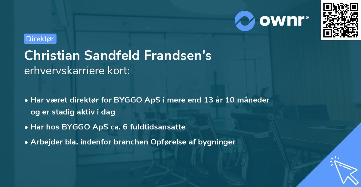 Christian Sandfeld Frandsen's erhvervskarriere kort