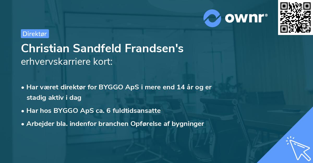 Christian Sandfeld Frandsen's erhvervskarriere kort