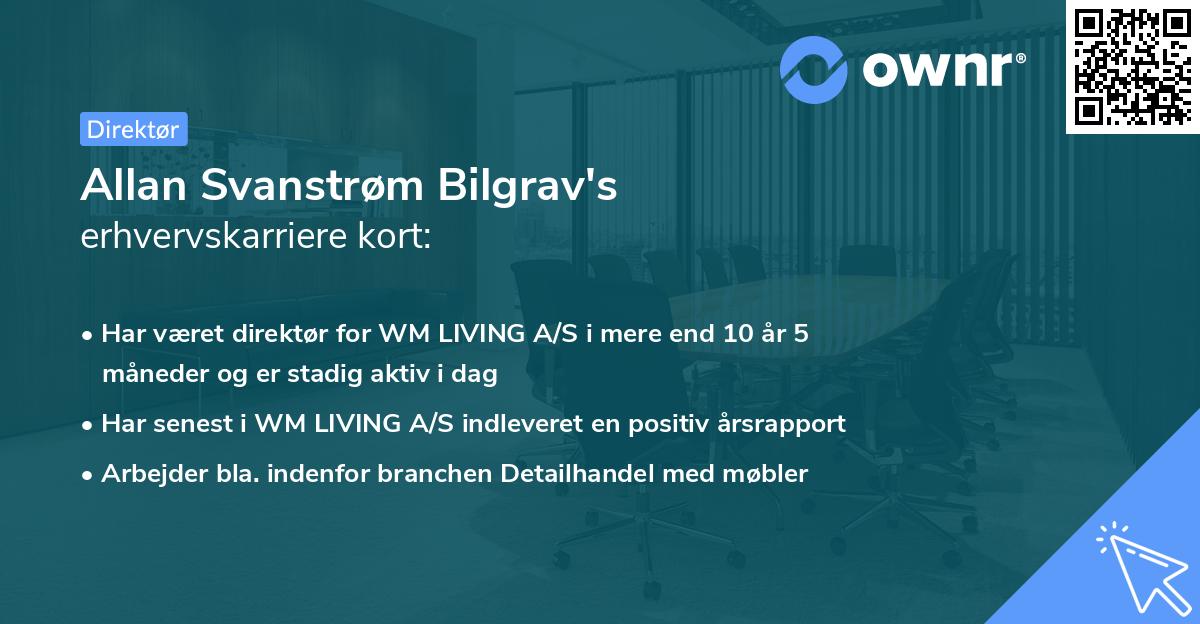 Allan Svanstrøm Bilgrav's erhvervskarriere kort