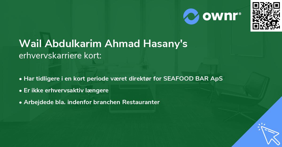 Wail Abdulkarim Ahmad Hasany's erhvervskarriere kort
